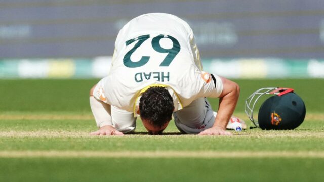 AUS vs ENG, 3º teste: Head bate invencível 142 no AUS vs ENG, 3º teste: Head bate invencível 142 no Dia 3, coloca a Austrália em posição privilegiada para reter os Ashes