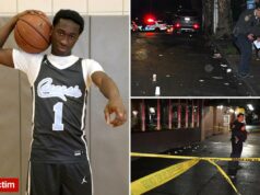 Adolescente armado é preso por tiro de bala perdida que deixou paralisado o jogador de basquete do colégio do Brooklyn Oficial da NYPD investigando uma cena de crime na East 16th Street e Avenue J em Midwood, Brooklyn.