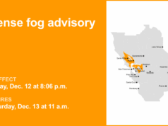 Alerta de neblina densa afetando North Bay Interior Valleys e East Bay Interior Valleys até o meio-dia de sábado Alerta de neblina densa afetando North Bay Interior Valleys e East Bay Interior Valleys até o meio-dia de sábado