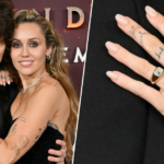 Maxx Morando e Miley Cyrus, ao lado de seu anel de noivado.