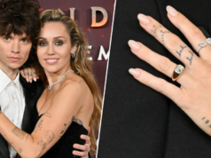Anel de noivado de Miley Cyrus analisado por profissionais de joalheria Maxx Morando e Miley Cyrus, ao lado de seu anel de noivado.