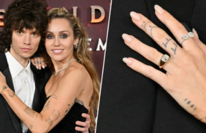 Anel de noivado de Miley Cyrus analisado por profissionais de joalheria Maxx Morando e Miley Cyrus, ao lado de seu anel de noivado.