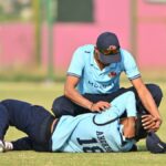 Angkrish Raghuvanshi lesionou-se durante a partida do Troféu Vijay Hazare