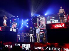 Anthony Joshua pesa 30 quilos a mais que Jake Paul antes da lucrativa luta de boxe Anthony Joshua pesa 30 quilos a mais que Jake Paul antes da lucrativa luta de boxe