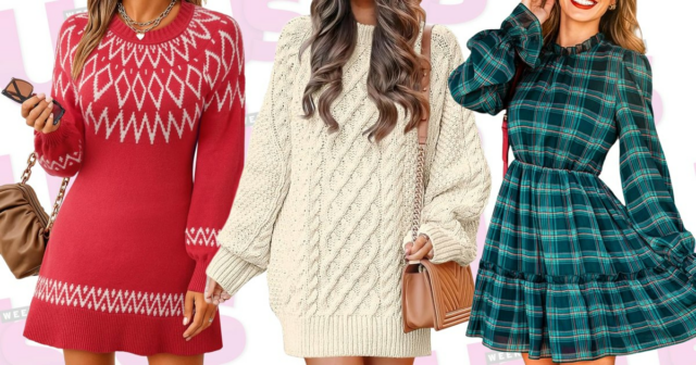 Xenia Adonts usa um pulôver de lã com gola alta rosa neon, calça jeans azul com uma perna larga e botas plataforma cinza, durante a London Fashion Week de setembro de 2019 em 16 de setembro de 2019 em Londres, Inglaterra.