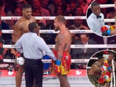 Árbitro repreende Jake Paul e Anthony Joshua no meio da luta por exibição de ‘porcaria’ Luta de boxe entre Paul e Joshua, rodada 4 de 8.
