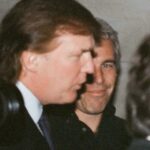 Donald Trump e Jeffrey Epstein juntos.