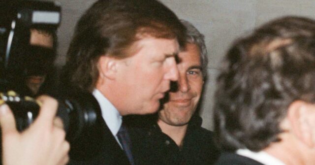 Arquivos de Jeffrey Epstein divulgados pelo Departamento de Justiça dos Donald Trump e Jeffrey Epstein juntos.