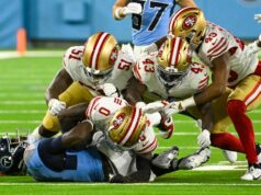 As 5 chaves do 49ers para a vitória contra o Tennessee Titans com duas vitórias San Francisco 49ers George Kittle #85 treina no Levi's Stadium em Santa Clara, Califórnia, na quinta-feira, 11 de dezembro de 2025. (Jane Tyska/Bay Area News Group)