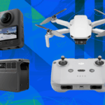 dji mic mini (2 tx + 1 rx) contra um fundo branco