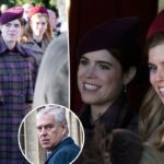 As princesas Beatrice e Eugenie juntam-se à família real para a missa de Natal enquanto Andrew é excluído