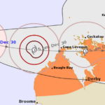 O severo ciclone tropical Haley está se dirigindo para o noroeste da costa de Kimberley, na Austrália Ocidental.