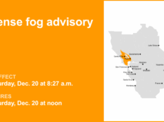 Aviso de neblina densa em vigor para Marin Coastal Range e North Bay Interior Valleys até o meio-dia de sábado Aviso de neblina densa em vigor para Marin Coastal Range e North Bay Interior Valleys até o meio-dia de sábado