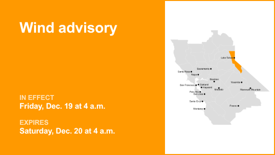 Aviso de vento para a área do Grande Lago Tahoe Aviso de vento para a área do Grande Lago Tahoe na sexta e sábado – rajadas de até 55 mph