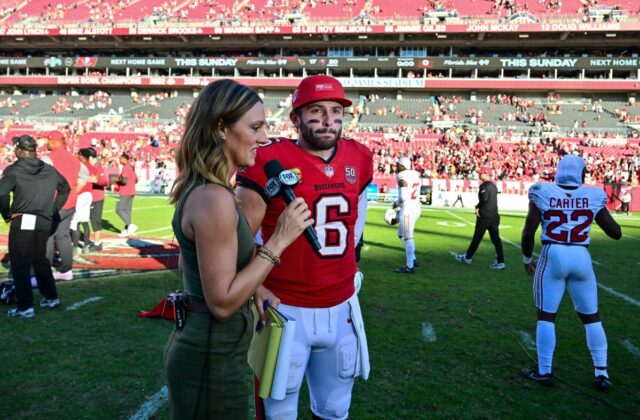 Baker Mayfield e Bucs deram más notícias antes do jogo Baker Mayfield was hit with some tough news.