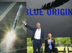 Bezos acha que uma grande doação permite envenenar uma lagoa Um foguete Blue Origin New Glenn está pronto no Complexo de Lançamento 36 alguns minutos antes do lançamento ser eliminado na Estação da Força Espacial de Cabo Canaveral em Cabo Canaveral, Flórida, domingo, 9 de novembro de 2025. (AP Photo / John Raoux)