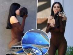 Bianca Censori cobre o rosto com shorts de spandex antes de receber multa de estacionamento Bianca Censori cobre o rosto com shorts de spandex antes de receber multa de estacionamento