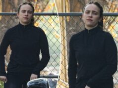 Billie Eilish troca suas roupas largas por um conjunto justo Billie Eilish troca suas roupas largas por um conjunto justo