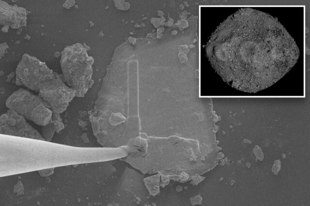 Representação artística do asteróide Bennu.