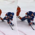 Bo Horvat sofreu uma lesão durante o jogo dos Ducks na quinta-feira.