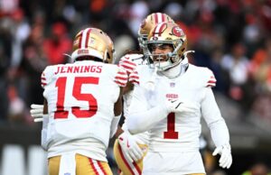 Pearsall do 49ers pronto para o jogo decisivo; McCaffrey esperado para enfrentar Titãs Boletim 49ers vs. Browns: Niners prosperam no ar em Cleveland varrida pelo vento