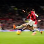 Manchester United em ação contra o Newcastle United.