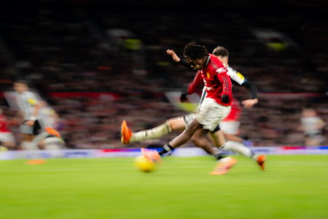 Manchester United em ação contra o Newcastle United.