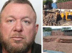 Builder preso 14 anos após fraude de US$ 1,69 milhão no financiamento de caso de hábito de jogo Builder foi preso 14 anos após fraude de US$ 1,69 milhão no financiamento de um caso de hábito de jogo. Foto do construtor condenado Mark Killick ao lado de imagens de obras inacabadas, mostrando equipamentos de escavação e um local residencial parcialmente limpo deixado incompleto.