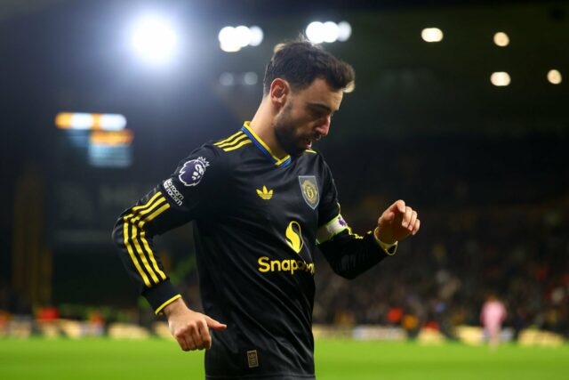 Bruno Fernandes em ação contra o Bournemouth.