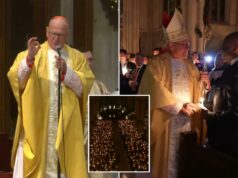 Cardeal Dolan celebra última missa da meia-noite na Catedral de São Patrício antes de se aposentar Cardeal Dolan celebra última missa da meia-noite na Catedral de São Patrício antes de se aposentar
