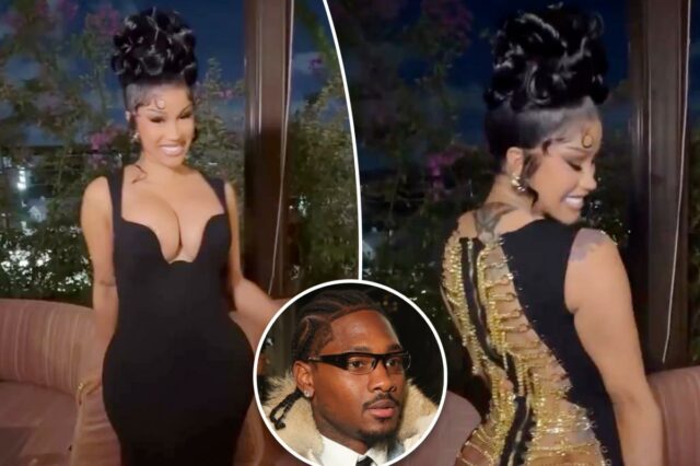 Cardi B usa vestido preto profundo com costas abertas para Cardi B usa vestido preto profundo com costas abertas para comemorar o aniversário de 32 anos do namorado Stefon Diggs em Miami