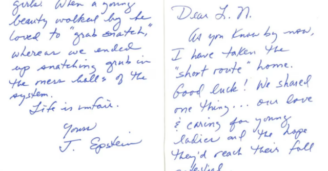 Carta de Jeffrey Epstein Larry Nassar