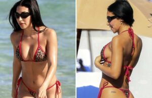 Chantel Jeffries chega a Miami Beach com biquíni sexy com estampa animal 1222-Chantel-Jeffries-Beach-Animal-Print-Bikini-Sub1