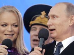 Como a estrela pop favorita de Putin se tornou a “mulher mais odiada da Rússia” Dolina (centro) é acusada de aproveitar o seu perfil e conexões para obter vantagens legais.