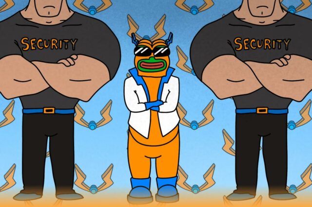 Ilustração de uma criptomoeda de moeda Bitcoin de ouro.