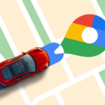 Google Maps na tela do telefone mostrando o recurso de navegação