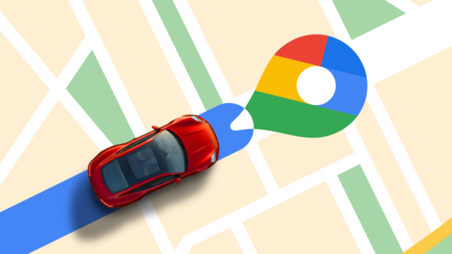 Google Maps na tela do telefone mostrando o recurso de navegação