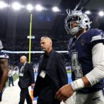 Dallas Cowboys quarterback Dak Prescott leaves field after Lions game