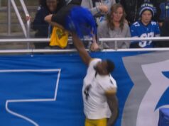 DK Metcalf do Steelers parece atacar torcedor do Lions nas arquibancadas durante uma altercação selvagem DK Metcalf pareceu atingir um torcedor durante o jogo dos Steelers contra os Lions em 21 de dezembro.
