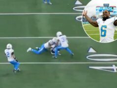 Denzel Perryman, do Chargers, suspendeu dois jogos por acertar o recebedor dos Cowboys Denzel Perryman, do Chargers, bate no recebedor dos Cowboys, Ryan Flournoy.