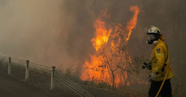 Desastre declarado quando incêndio destrói 12 casas e ventos fortes Incêndio florestal ruivo