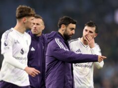 Diogo Dalot descarta avaliação poderosa de Bruno Fernandes após lesão do capitão do Man Utd contra o Aston Villa Amorim/Bruno