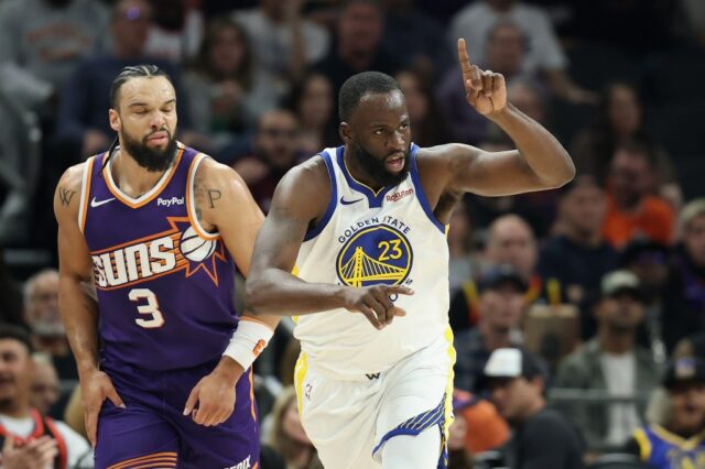 Draymond Green foi expulso no início do confronto Warriors-Suns
