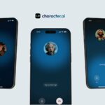 Mão saindo de um telefone segurando um cartão Gemini, com ícones de relâmpagos, brilhos e uma lâmpada ao redor