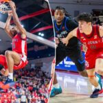Dylan Darling, do St. John's Red Storm, vai até a cesta durante o primeiro tempo na Carnesecca Arena, terça-feira, 16 de dezembro de 2025,