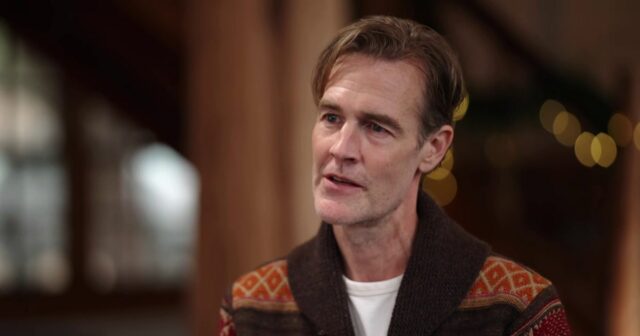 James Van Der Beek e Craig Melvin no rancho de Van Der Beek no Texas.