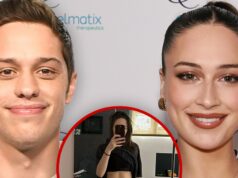 Elsie Hewitt mostra barriga tonificada e fralda para adultos duas semanas após o parto pete-daivson-Elsie-hewitt-getty-1