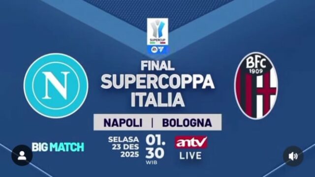 Em andamento! Ao vivo na ANTV Final da Supercoppa Italiana Napoli x Bologna
