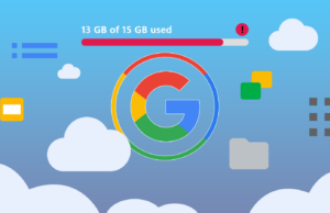 Em um mundo de armazenamento barato, por que o Google ainda oferece apenas 15 GB de graça? Um homem encostado em um smartphone com ícones de alguns aplicativos de armazenamento em nuvem