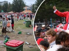 Esquadrão de choque chega em festa pop-up na praia de Sydney As celebrações anteriores atraíram críticas pela bagunça deixada.